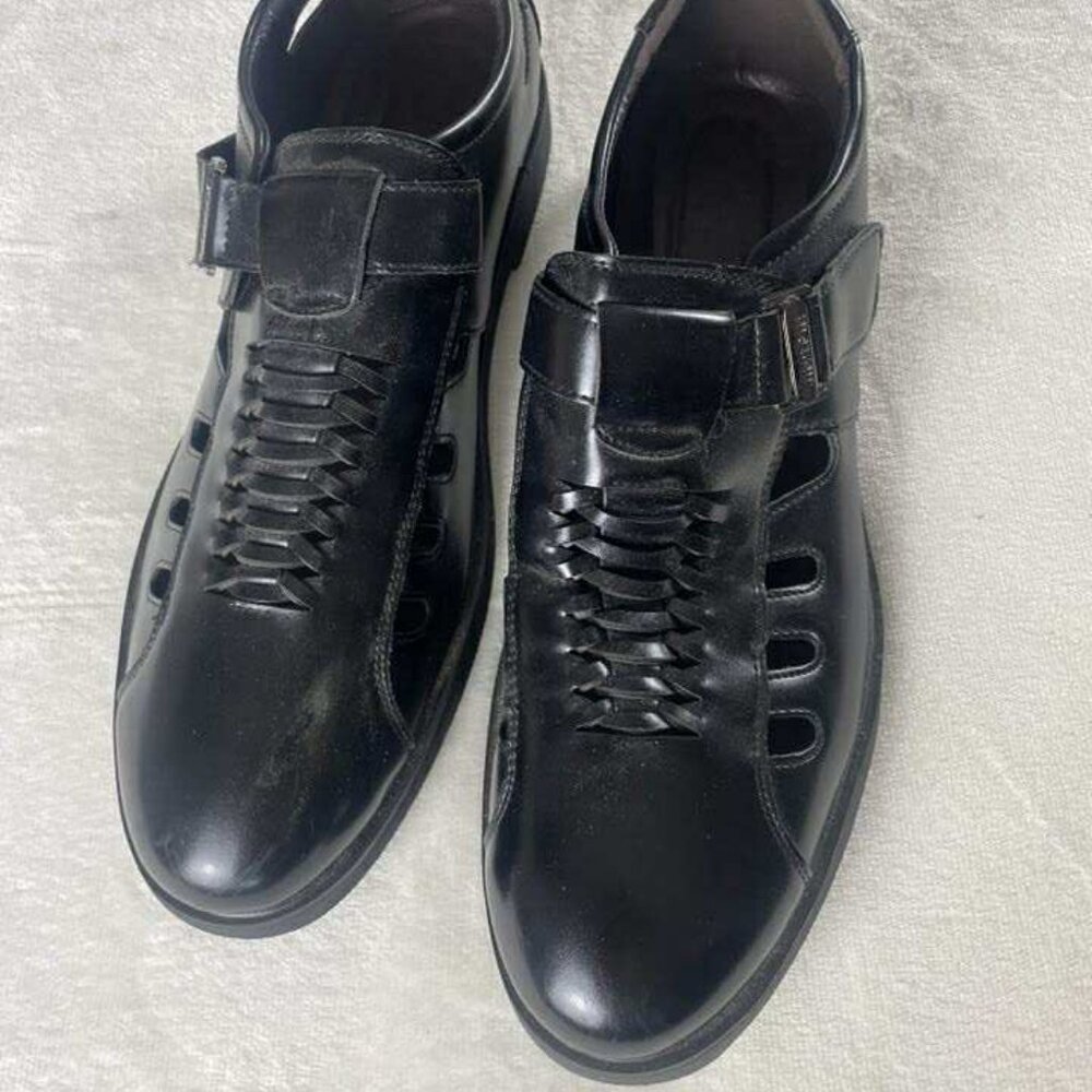 NWOB Jingpin Black Leather Hollowed Out Formal Office Men's size (47) 11.5 Shoe